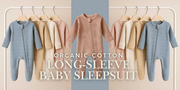Organic baby sleepsuit- Organic cotton baby sleepwear- Long sleeve baby sleepsuit