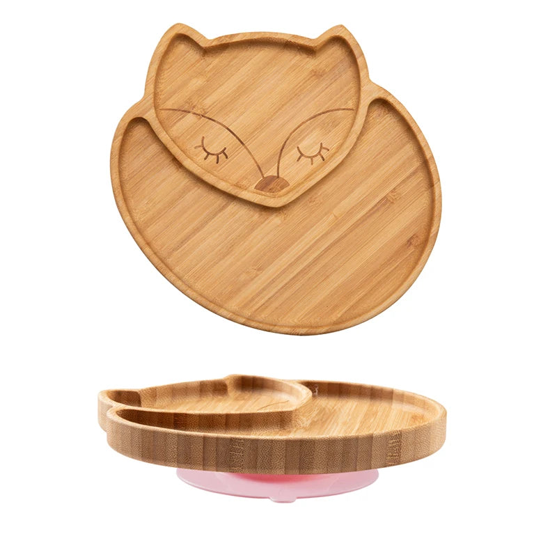 Animal Wooden Baby Feeding Plate