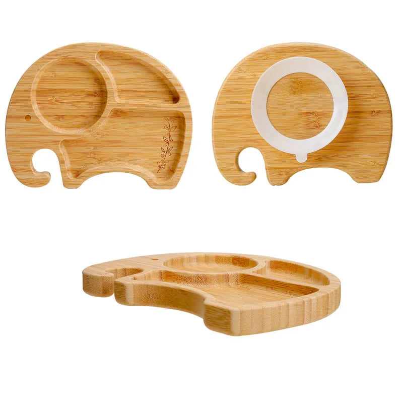 Animal Wooden Baby Feeding Plate