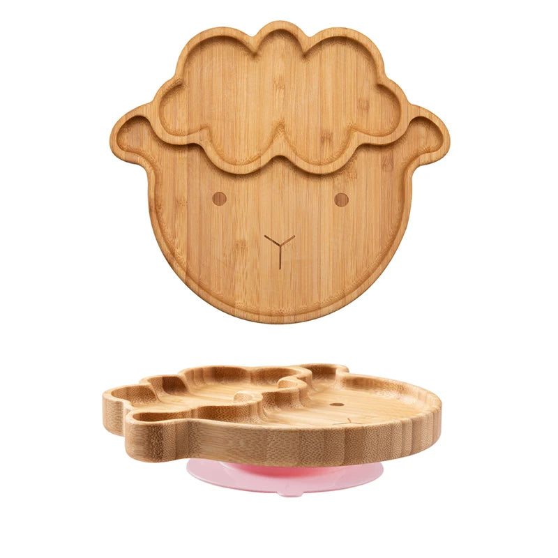 Animal Wooden Baby Feeding Plate