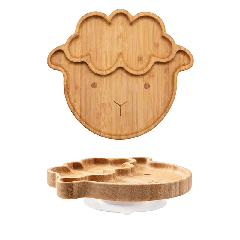 Animal Wooden Baby Feeding Plate