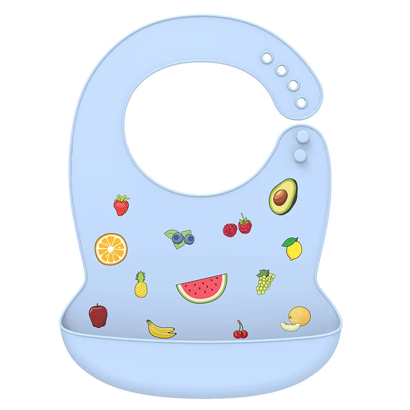 Cartoon Print BPA Free Soft Silicone Bib | Silicone Feeding Bib (Green, Pink, Blue) | baby bibs for eating, baby bibs for eating, baby bibs for eating, bib for baby, baby bibs for eating, baby bibs for eating