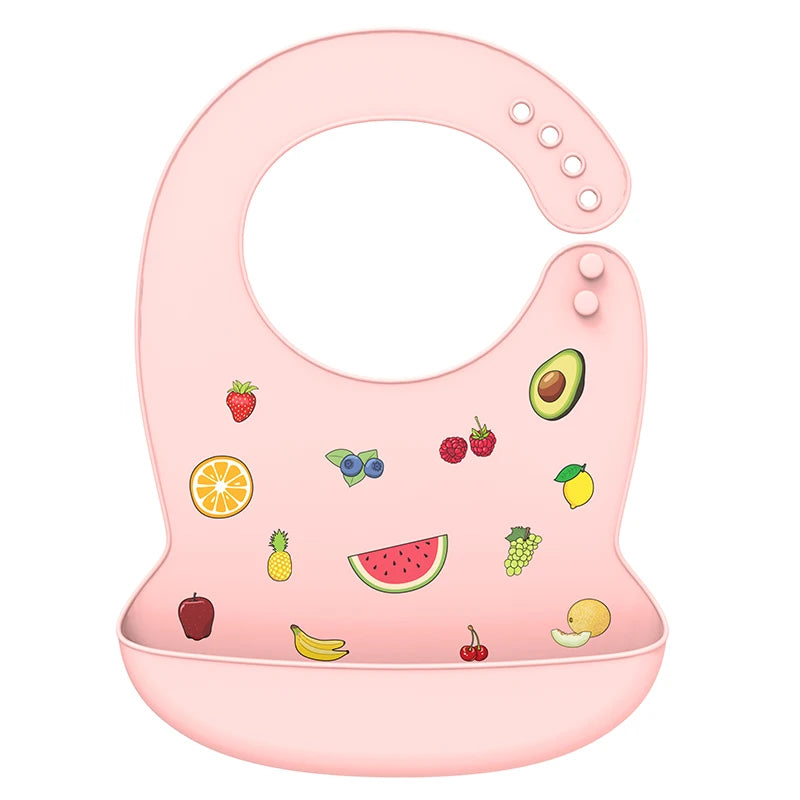 Cartoon Print BPA Free Soft Silicone Bib | Silicone Feeding Bib (Green, Pink, Blue) | baby bibs for eating, baby bibs for eating, baby bibs for eating, bib for baby, baby bibs for eating, baby bibs for eating