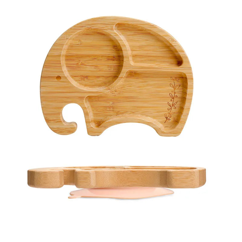 Animal Wooden Baby Feeding Plate