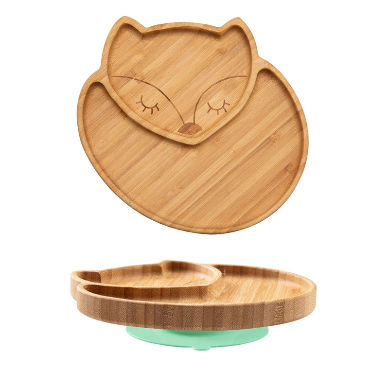 Animal Wooden Baby Feeding Plate