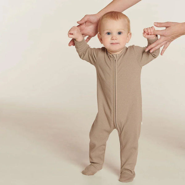 Organic Cotton Long-Sleeve Baby Sleepsuit