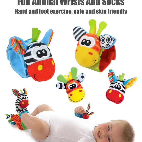 4pcs Baby Infant Wrist Rattle Socks Toys - Organibabe