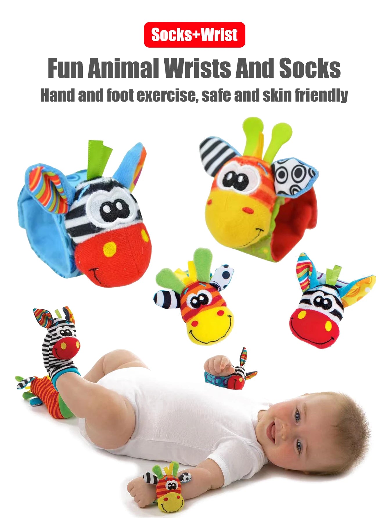 4pcs Baby Infant Wrist Rattle Socks Toys - Organibabe