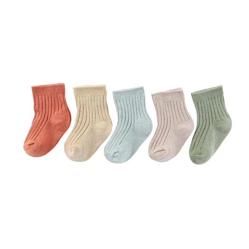 5 Pairs Pure Cotton Non-Slip Socks