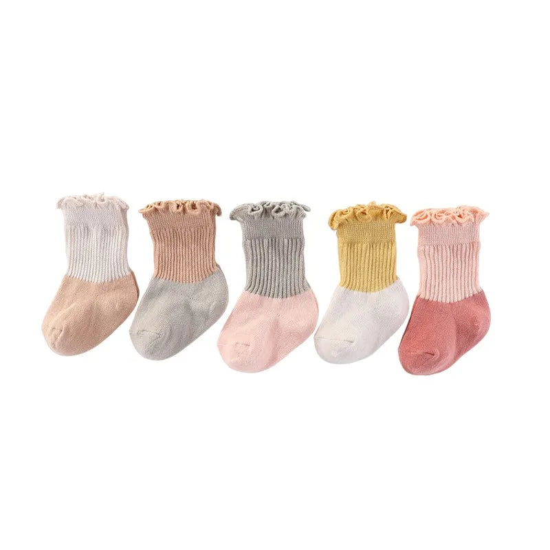 5 Pairs Pure Cotton Non-Slip Socks