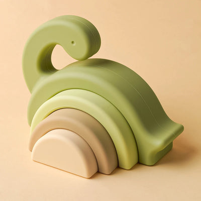 Non-Toxic Silicone Dinosaur Building Blocks - Organibabe