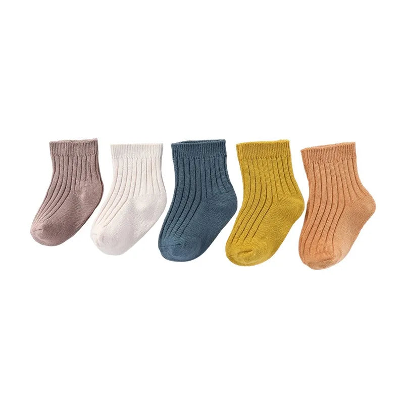 5 Pairs Pure Cotton Non-Slip Socks