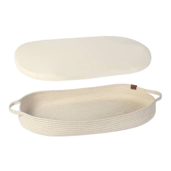 Cotton Rope Baby Changing Basket with Pad