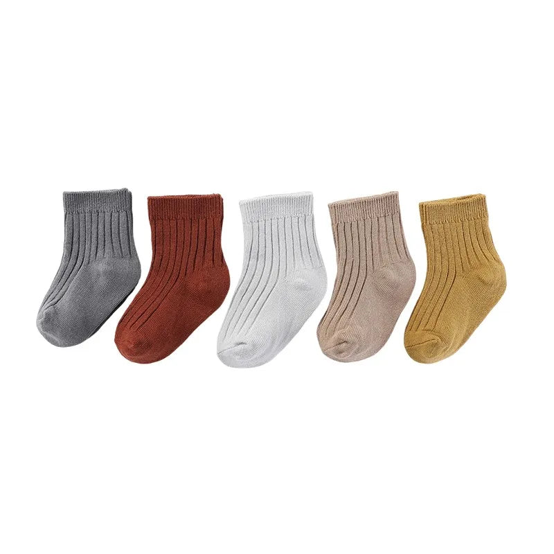 5 Pairs Pure Cotton Non-Slip Socks