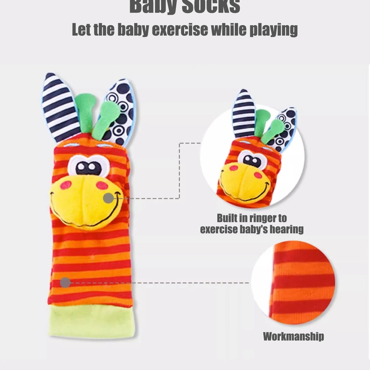 4pcs Baby Infant Wrist Rattle Socks Toys - Organibabe