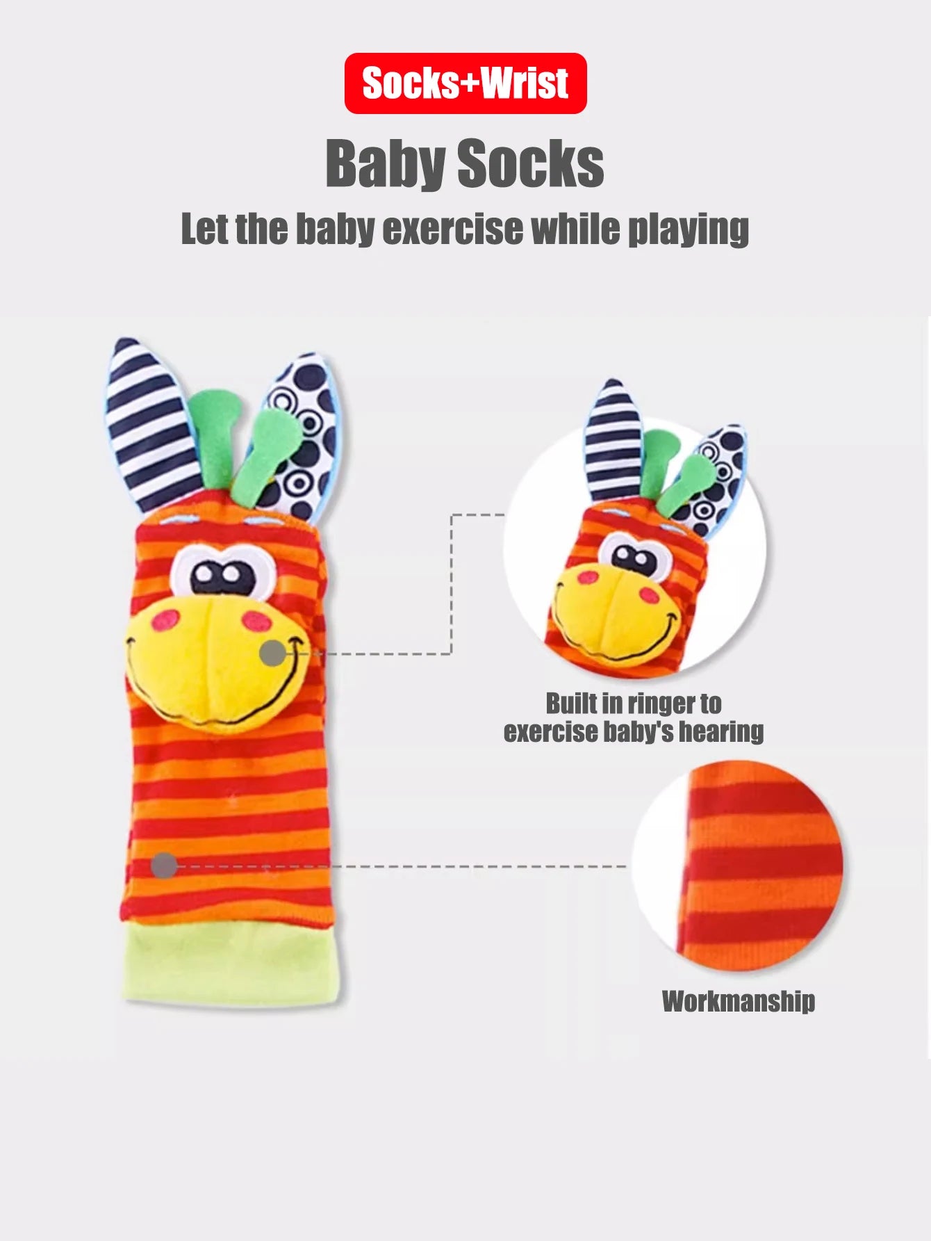 4pcs Baby Infant Wrist Rattle Socks Toys - Organibabe
