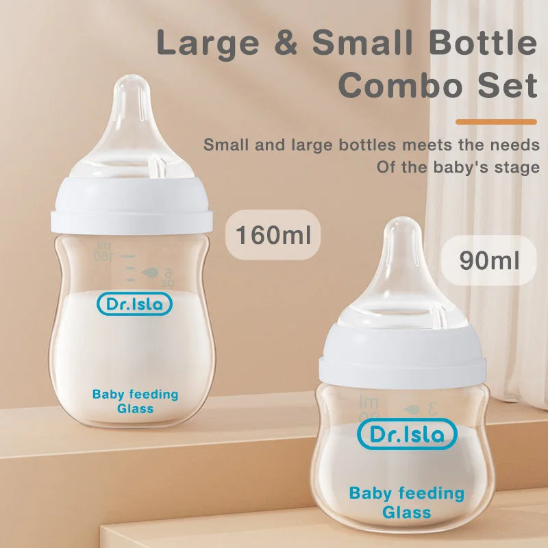 Anti-flatulence Wide-caliber Baby Glass Bottle - Organibabe