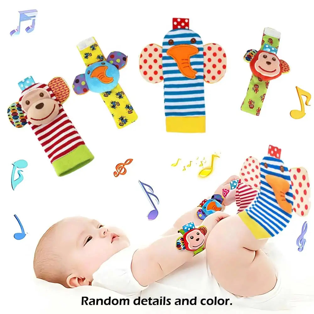 4pcs Baby Infant Wrist Rattle Socks Toys - Organibabe