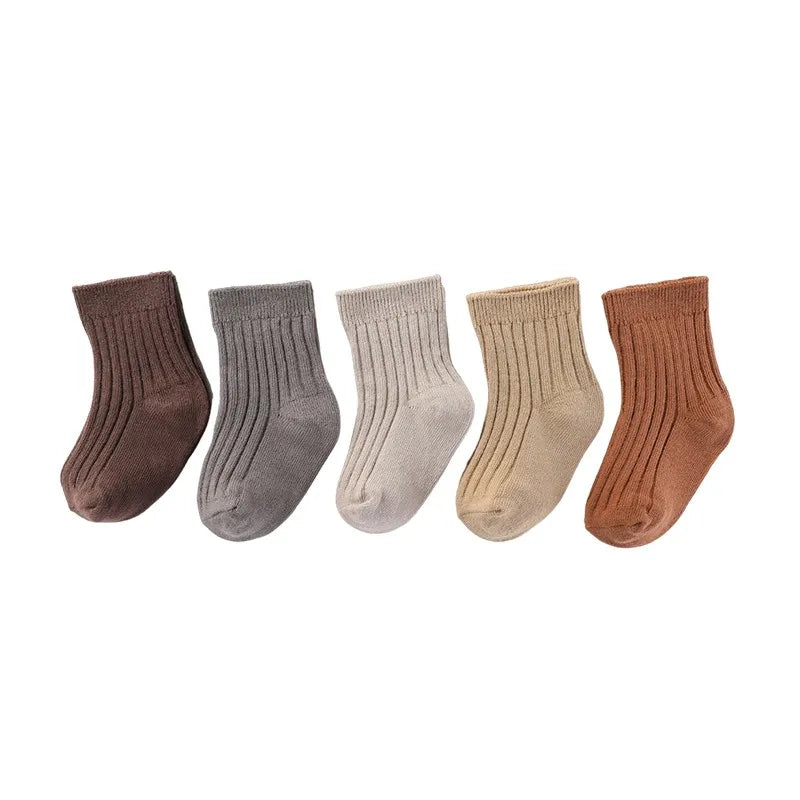 5 Pairs Pure Cotton Non-Slip Socks