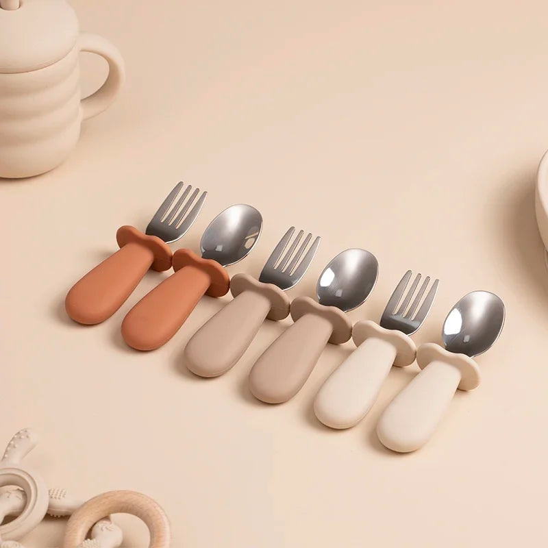 Stainless Steel Baby Spoon Fork Set - Organibabe