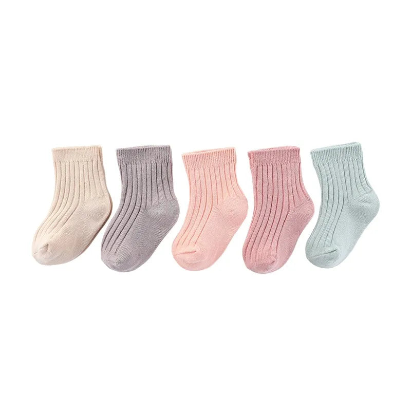 5 Pairs Pure Cotton Non-Slip Socks