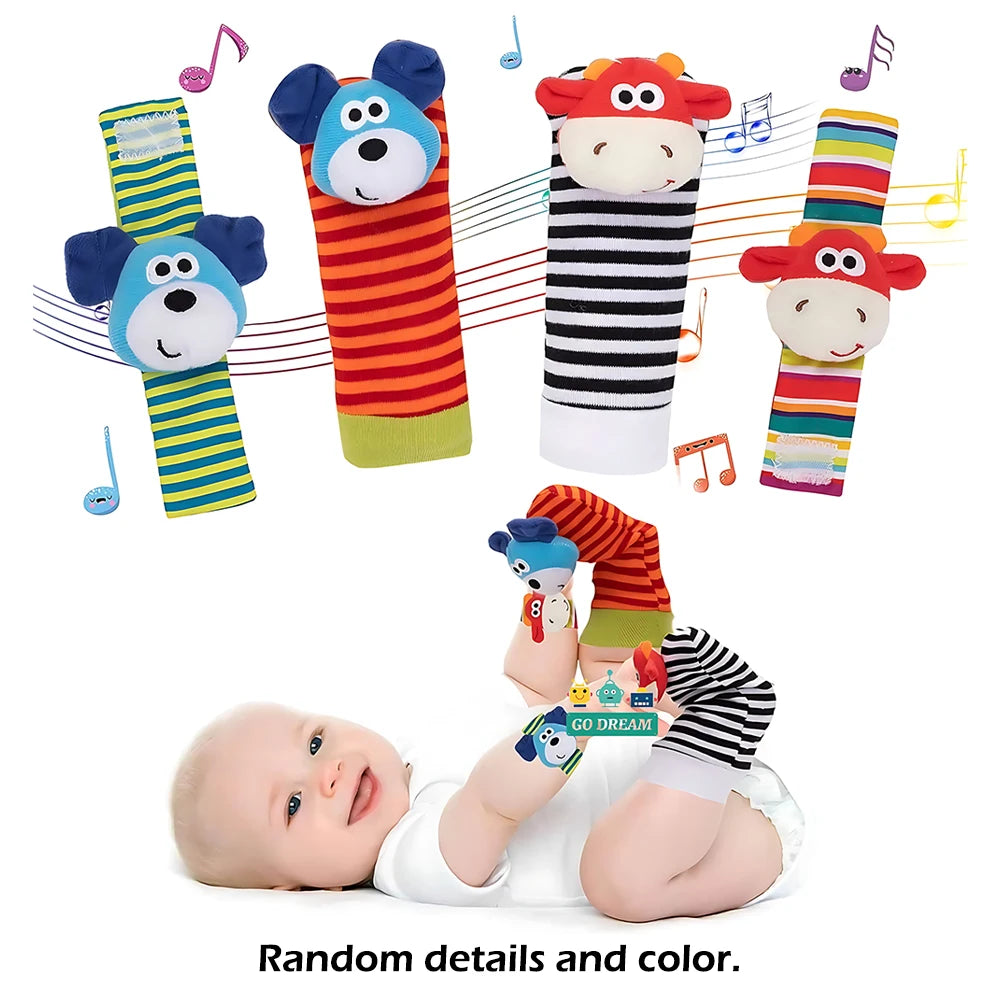 4pcs Baby Infant Wrist Rattle Socks Toys - Organibabe